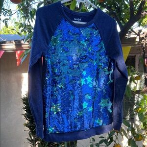 Cat&Jack Navy Blue Sequin Raglan Sweatshirt